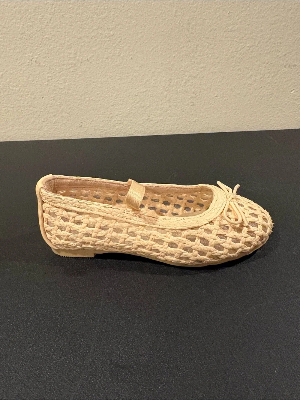 Cat & Jack Lorna Mary Jane Flats With Bow Woven Shoes Little Girl Toddler Size 8